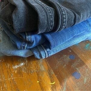 Bundle/Lot of 3 RSQ London Skinny Jeans Mens Denim Blue Distressed Stretch Moto